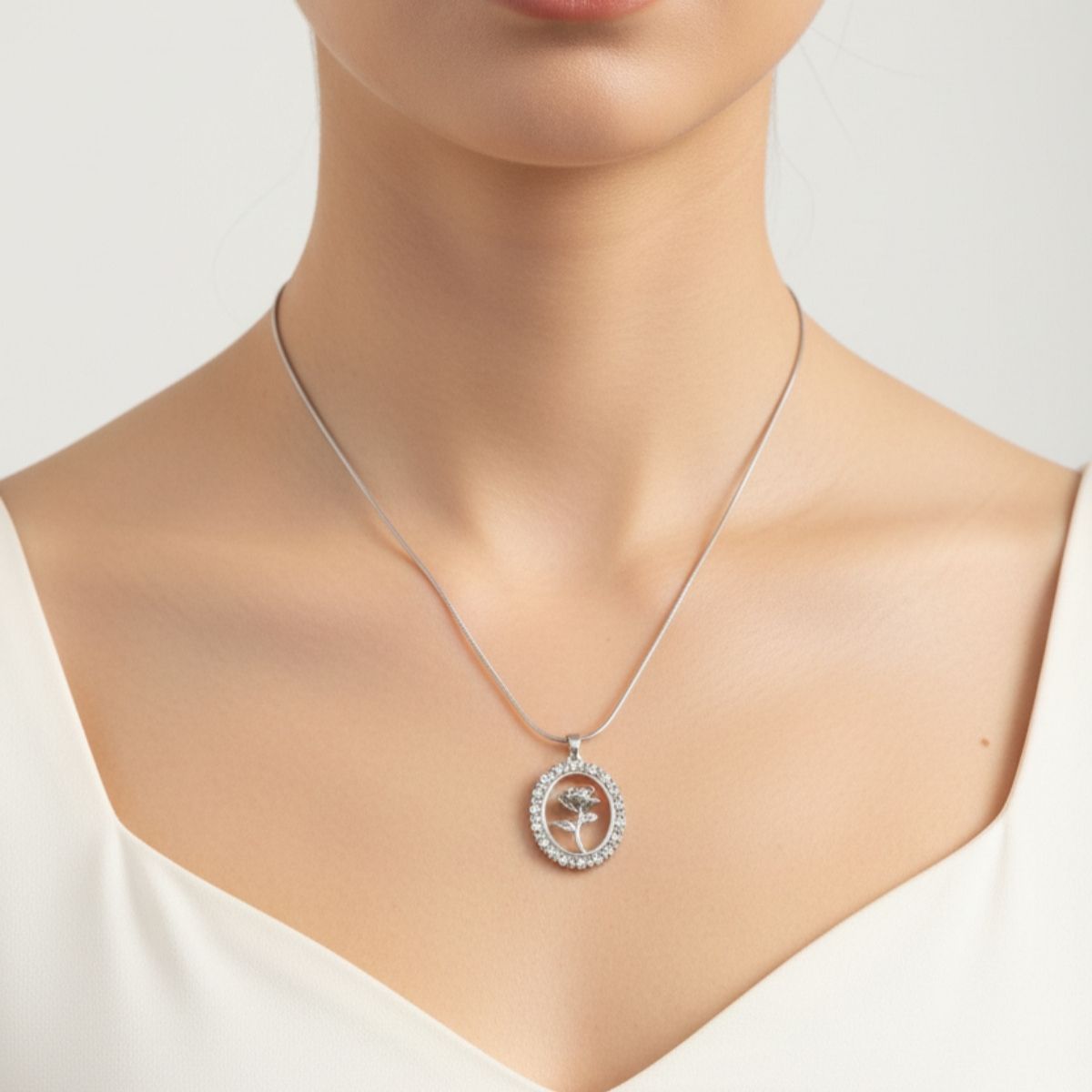 Vintage Rose Medallion Necklace