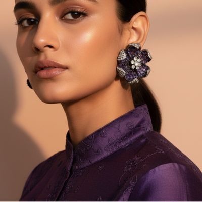 Crystal floral earring