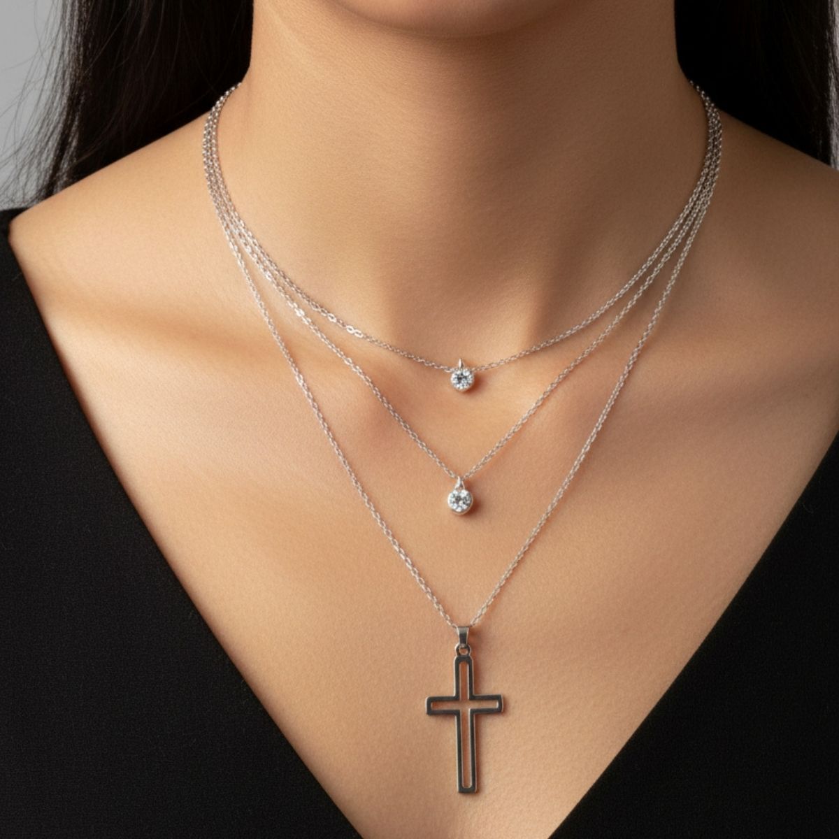 Divine Grace Layered Cross Necklace
