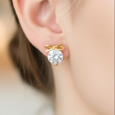 Luna Bow Crystal small Studs