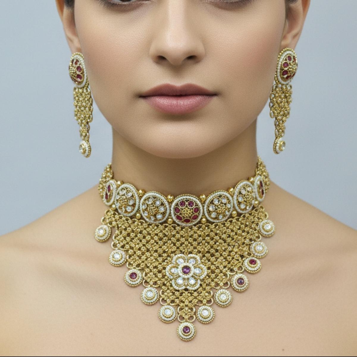 Riwaayat Royale Kundan Net Choker Set