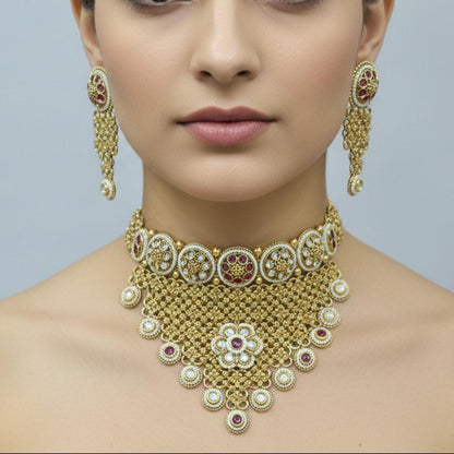 Riwaayat Royale Kundan Net Choker Set