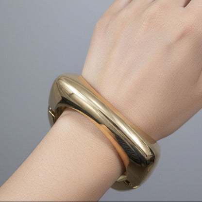 Square Gold Sculptural Bangle