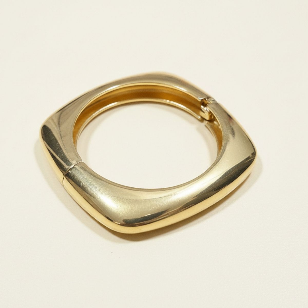 Square Gold Sculptural Bangle