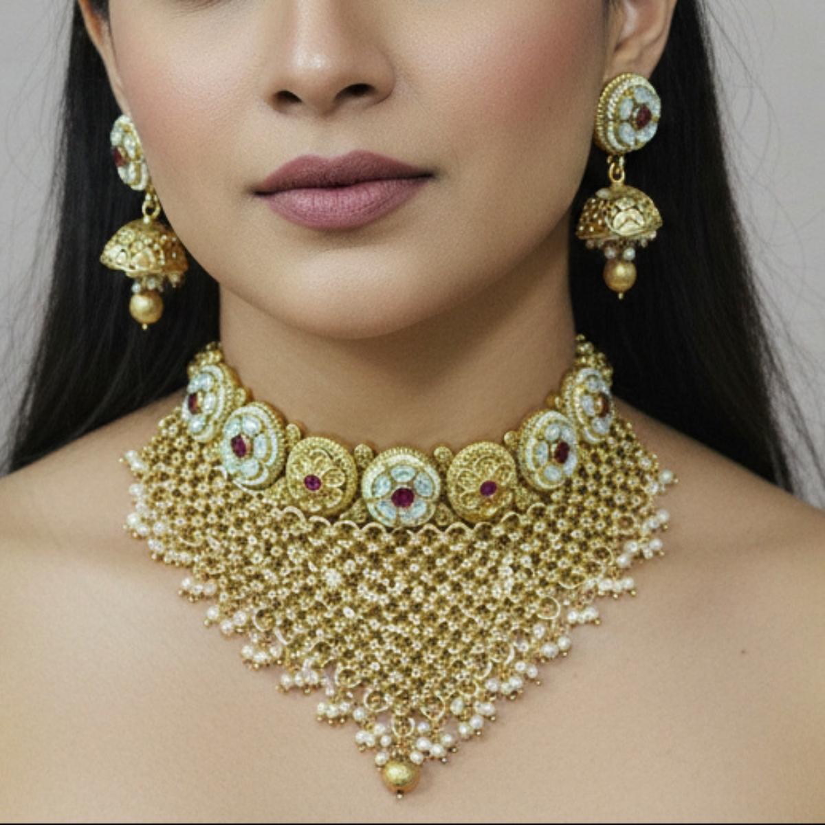Shahi Jaal Kundan Choker Set