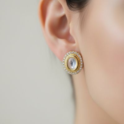 Royal Oval Kundan Stud Earrings