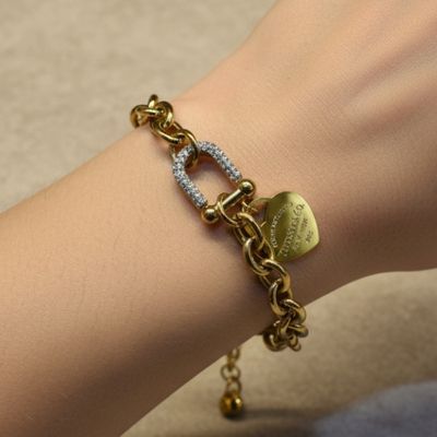 Golden Heart Lock Bracelet