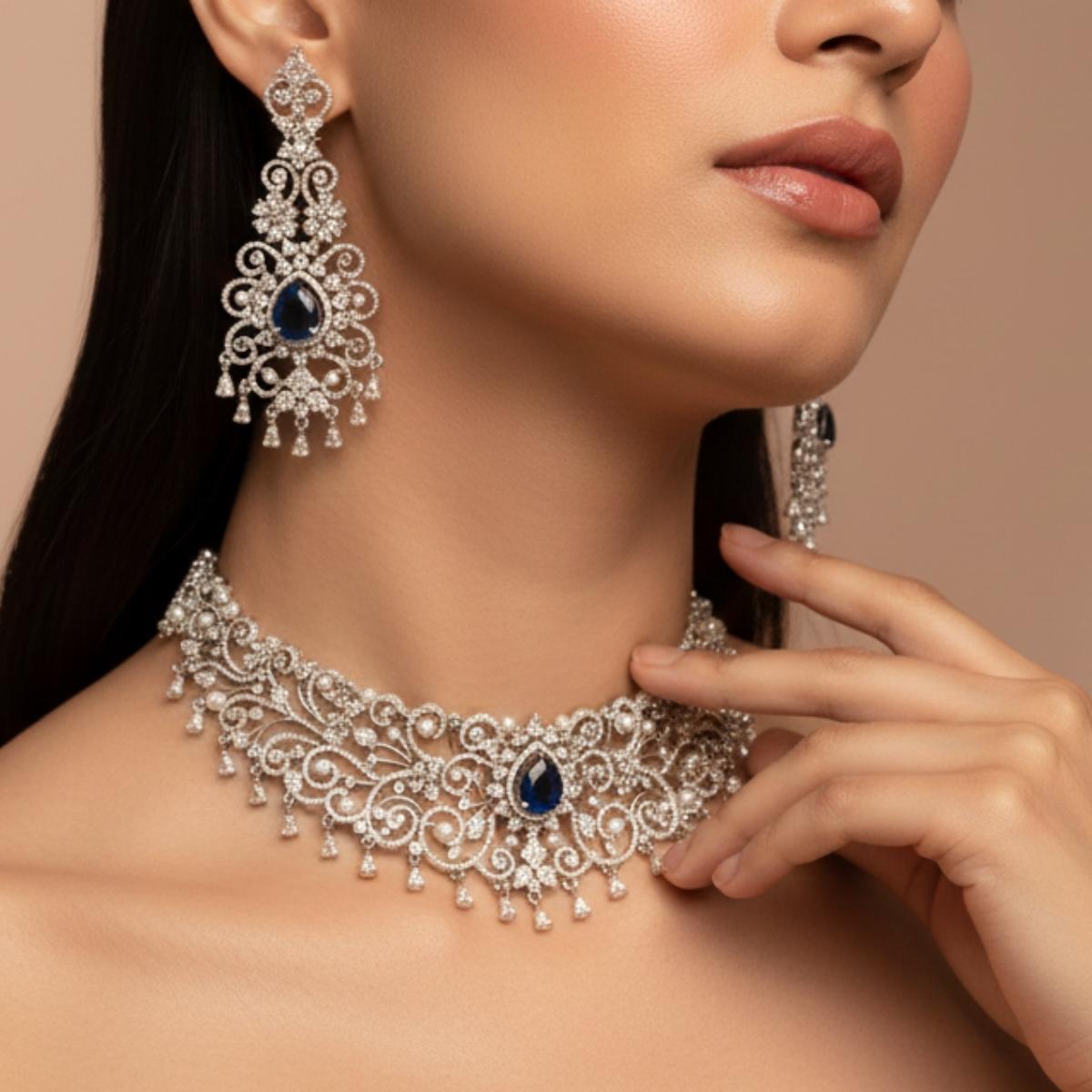 Sapphire stardust set