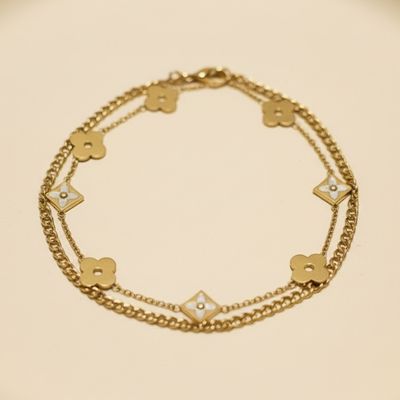 Minimal Clover Gold Bracelet