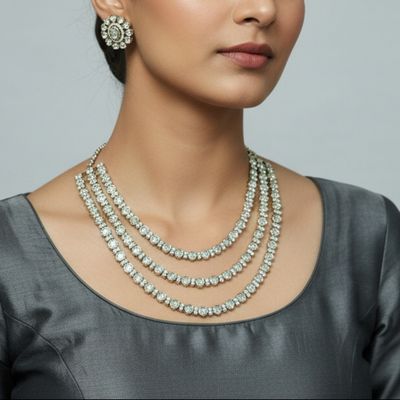 Noor Polki Layered Necklace Set