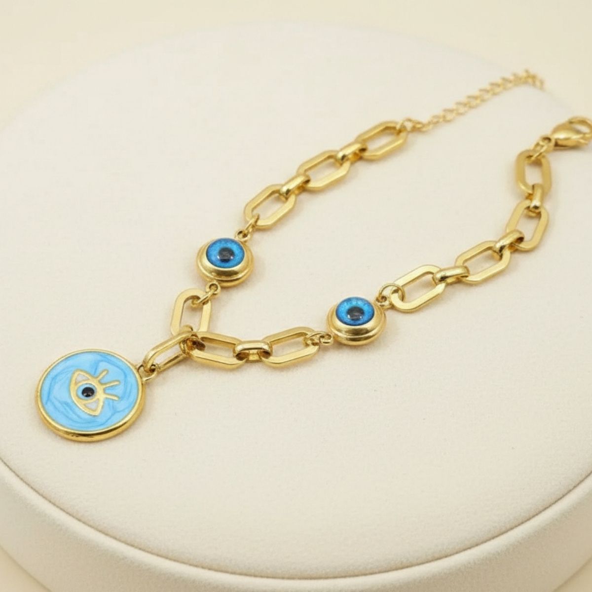 Azure Guardian Evil Eye Link Bracelet
