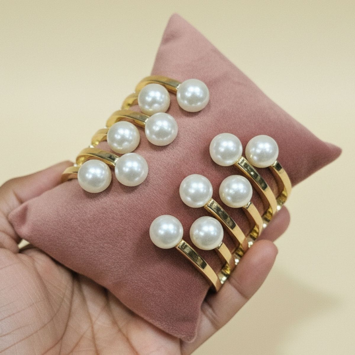 Luminous Multi-Band Pearl Cuff