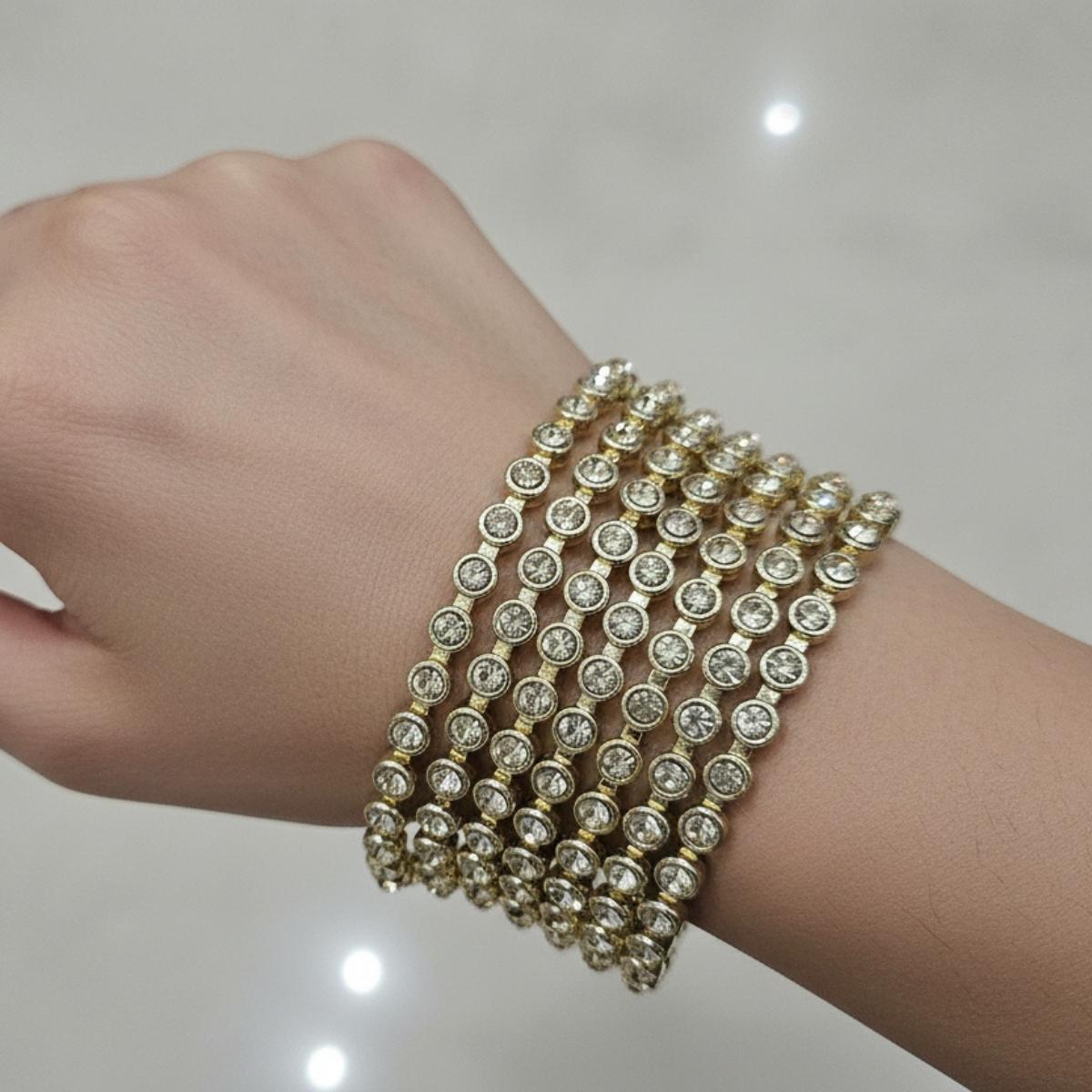 Timeless Gold Kundan Bangles Set