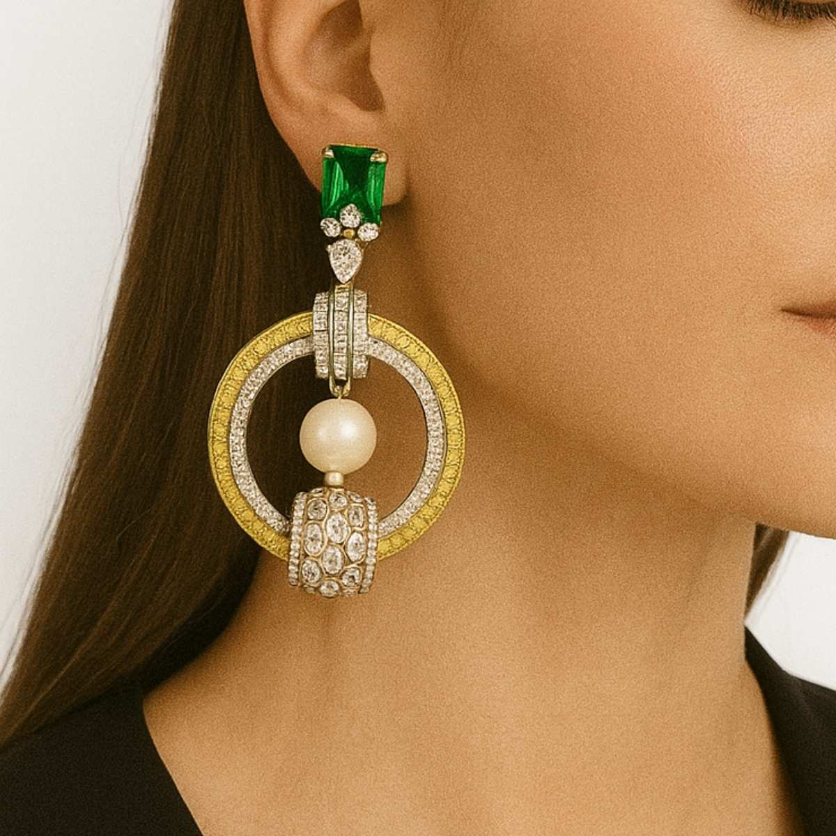 Emerald Orbit Drops Earrings