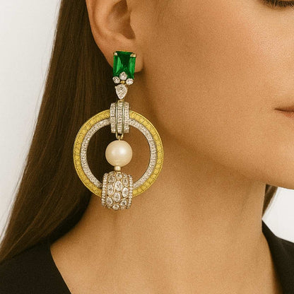 Emerald Orbit Drops Earrings