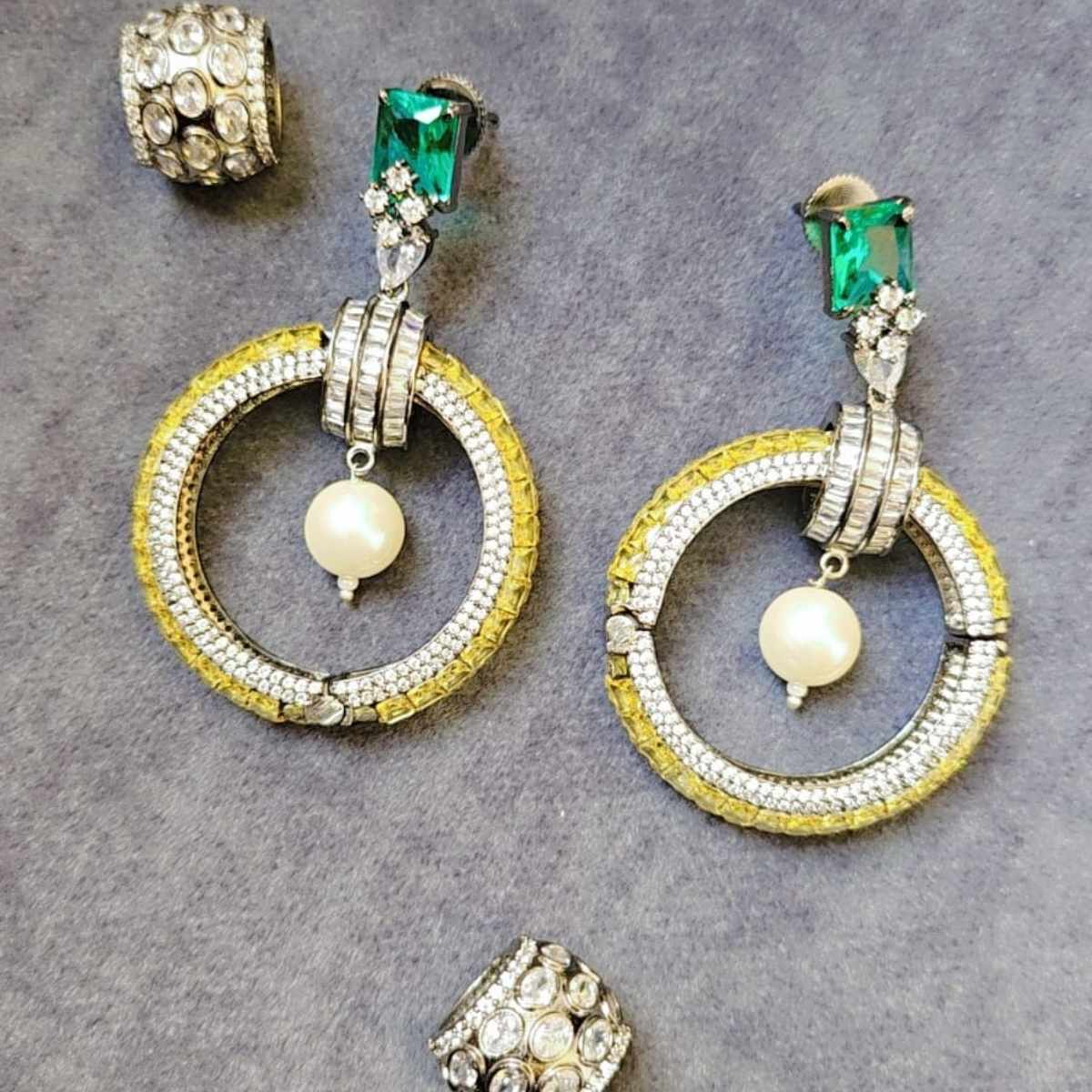 Emerald Orbit Drops Earrings