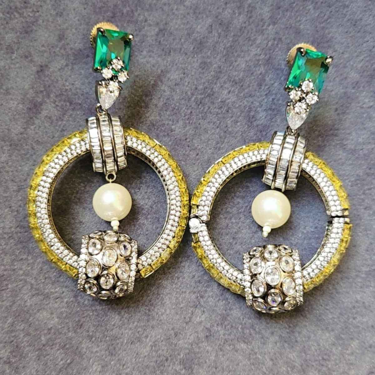 Emerald Orbit Drops Earrings