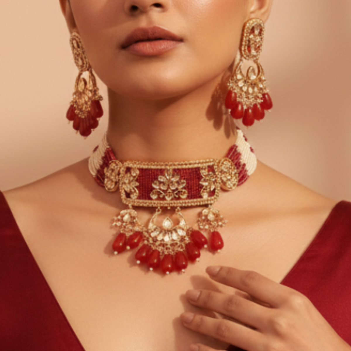 Crimson Royalty Choker Set