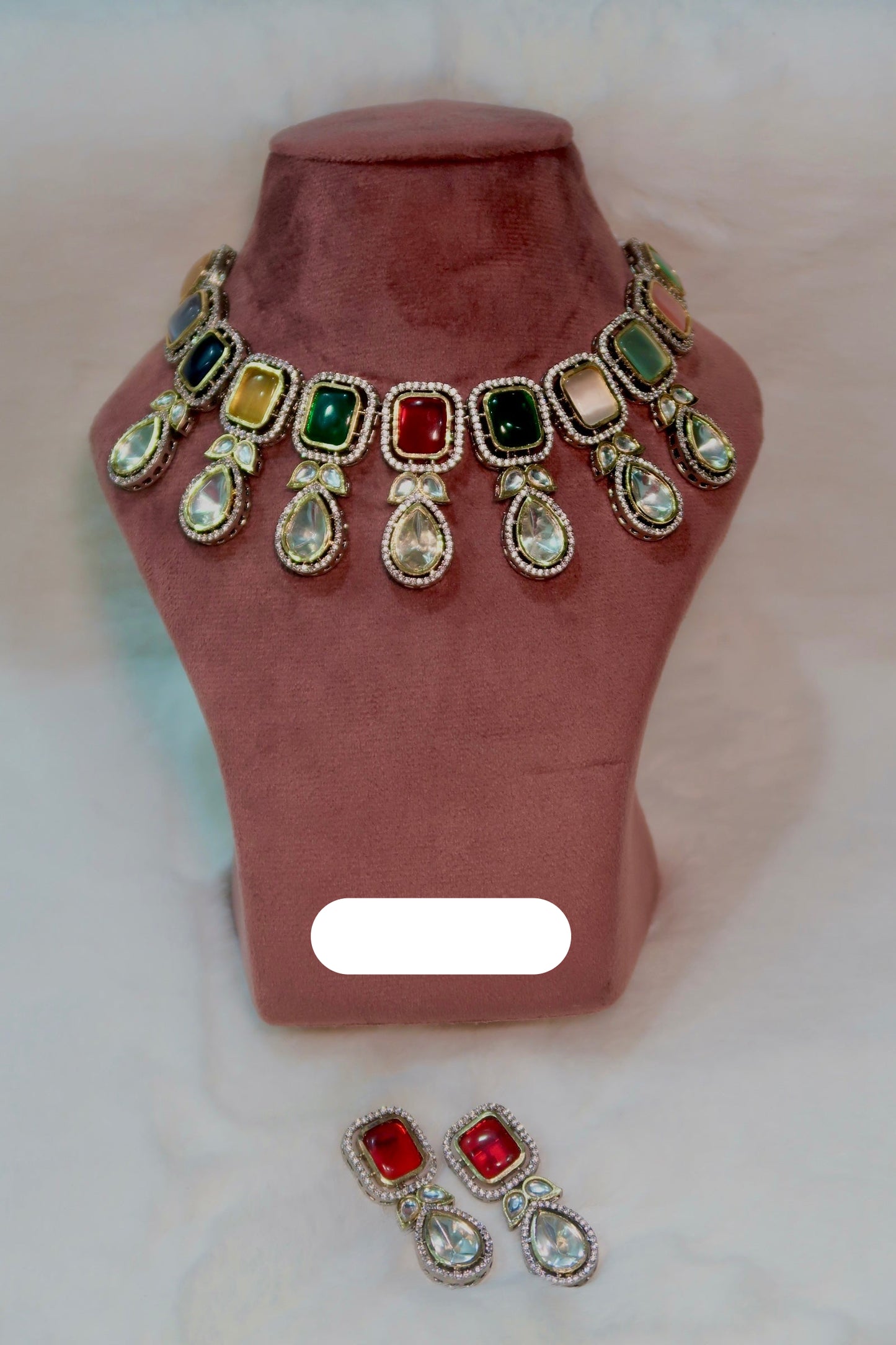 Multicolour Kundan Polki set