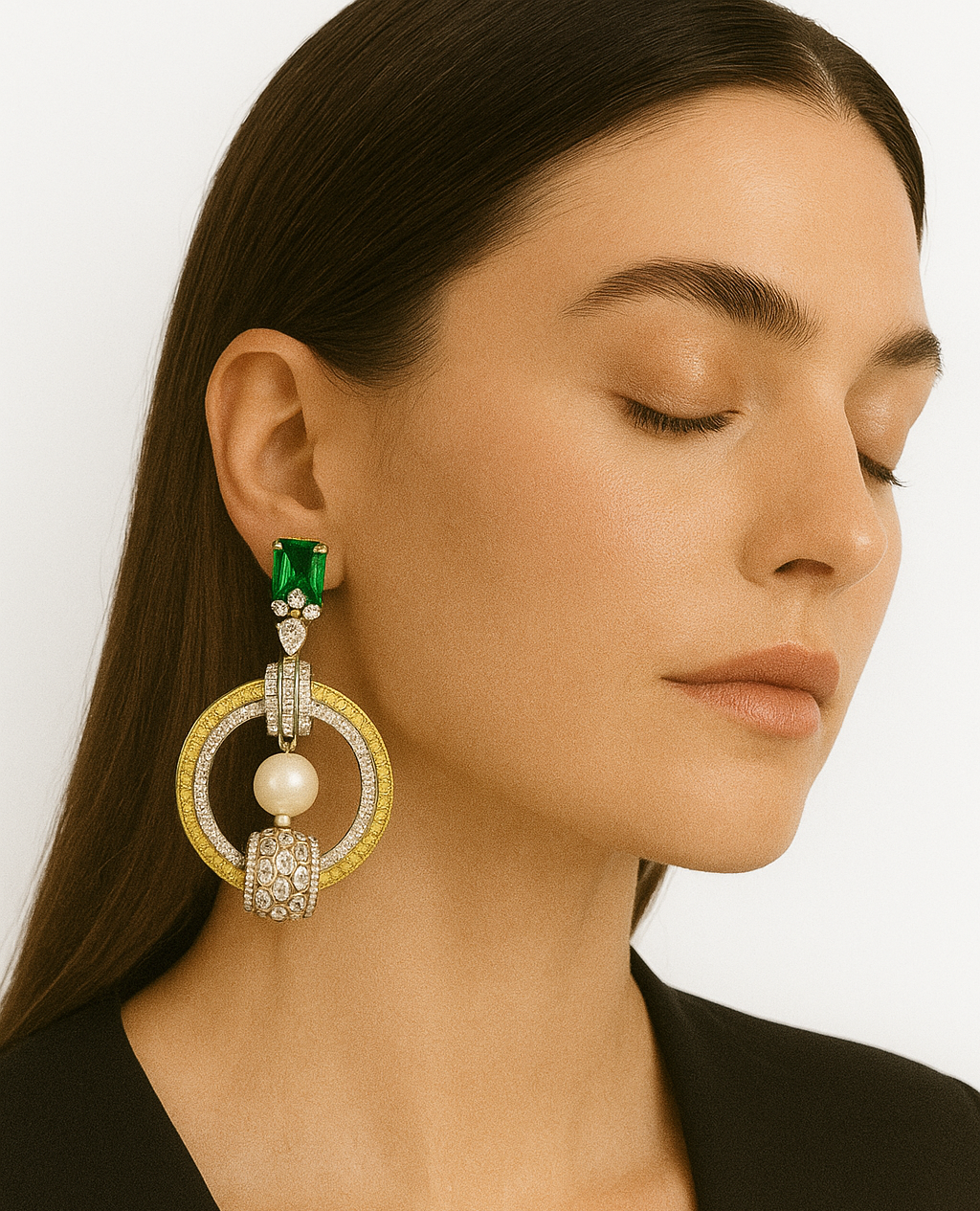 Emerald Orbit Drops Earrings