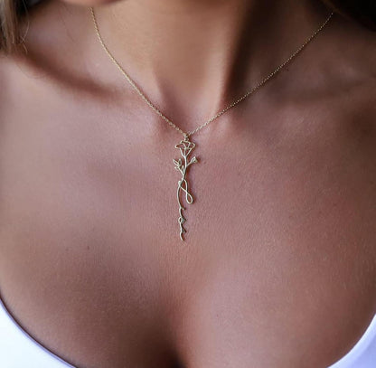 Flower Customized Name Necklace Pendants