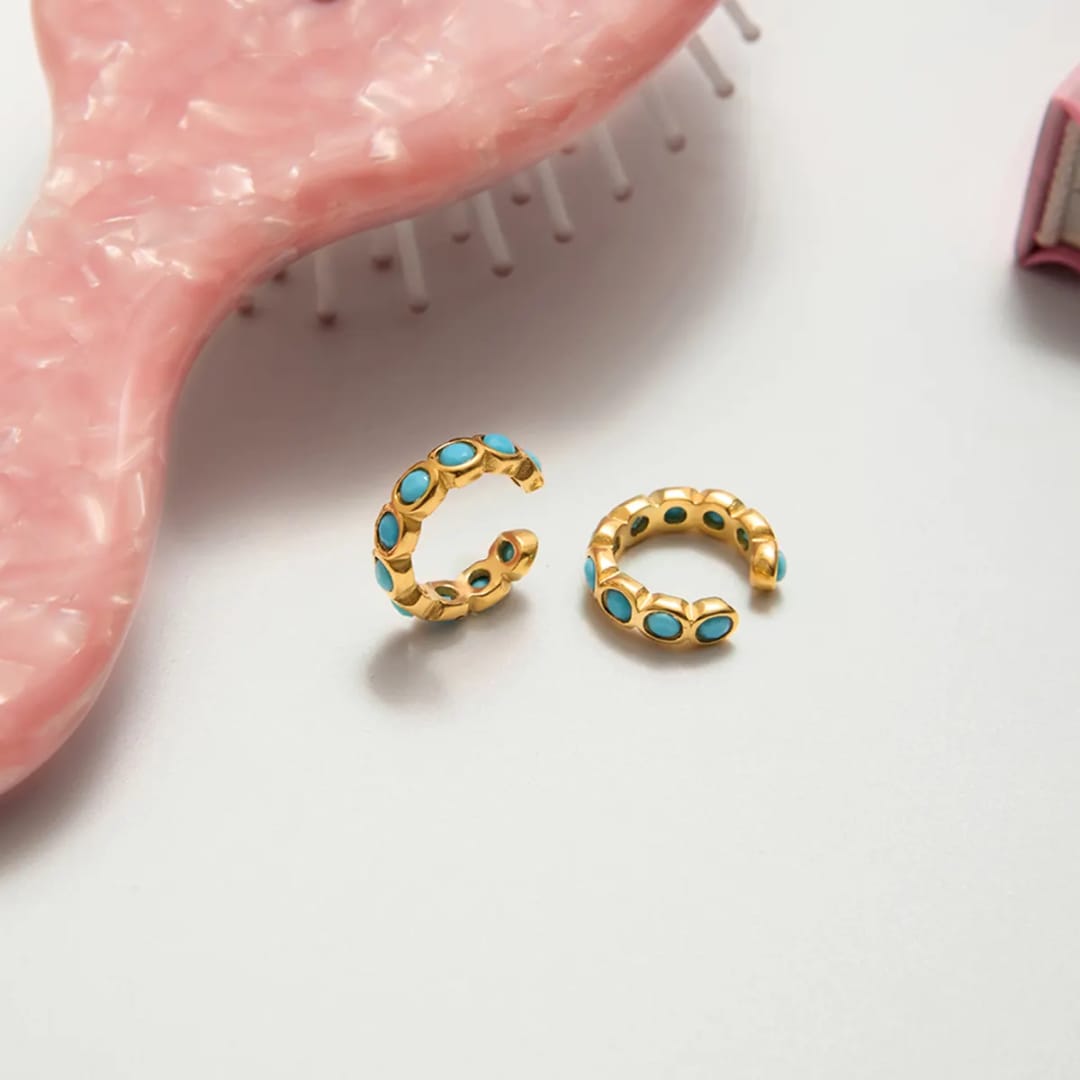 Turquoise Bubble Ear Cuff,