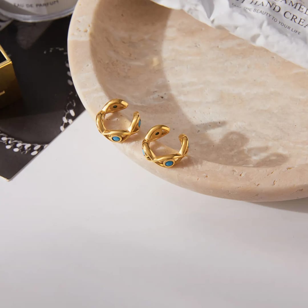 Evil eye Turquoise Ear Cuff