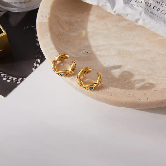 Evil eye Turquoise Ear Cuff
