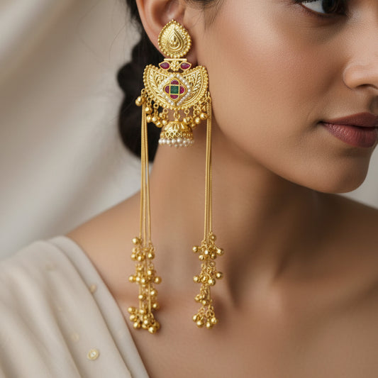 Rajwada Jhumar Kashmiri Dangler Earrings