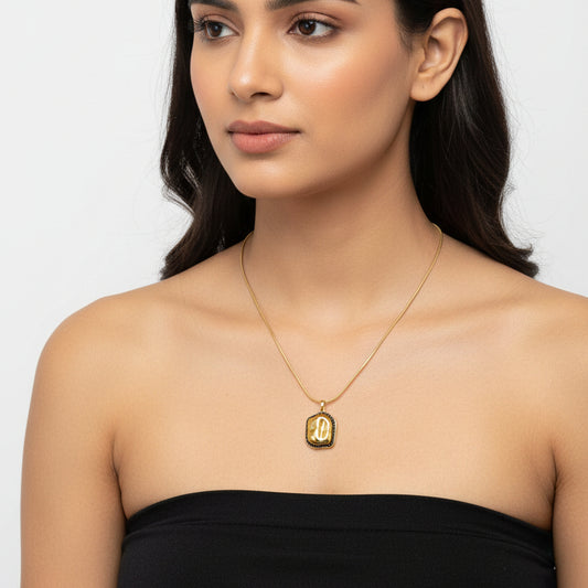 Gold and black lump pendent chain