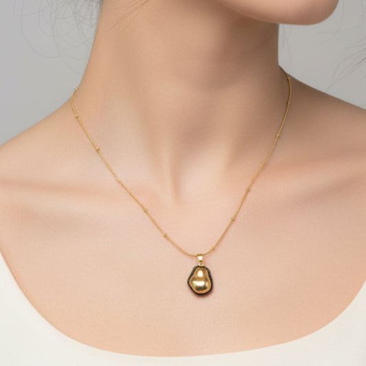 Gold and black lump pendent chain