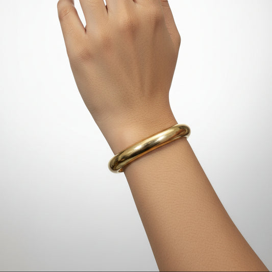 Thick gold bangle