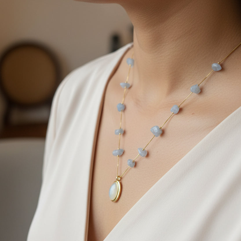 Oval Pearl Pendent Chain I Chain only