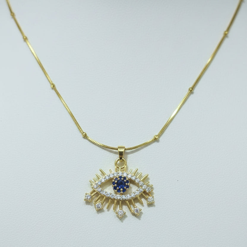 Golden Evil Eye Pendant Chain