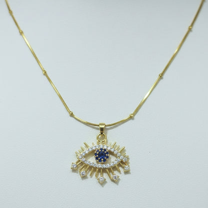 Golden Evil Eye Pendant Chain