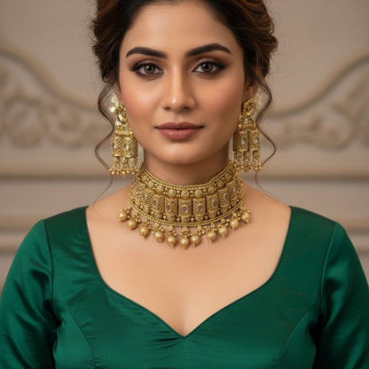 Gold Polki Choker Set