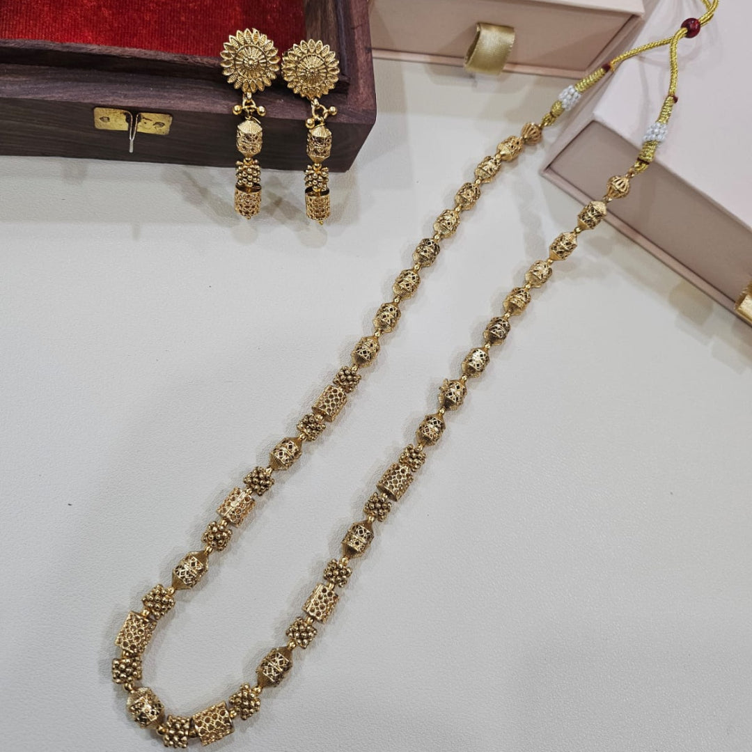 Aarika Gold Beads Necklace Set