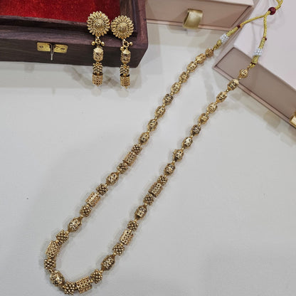 Aarika Gold Beads Necklace Set