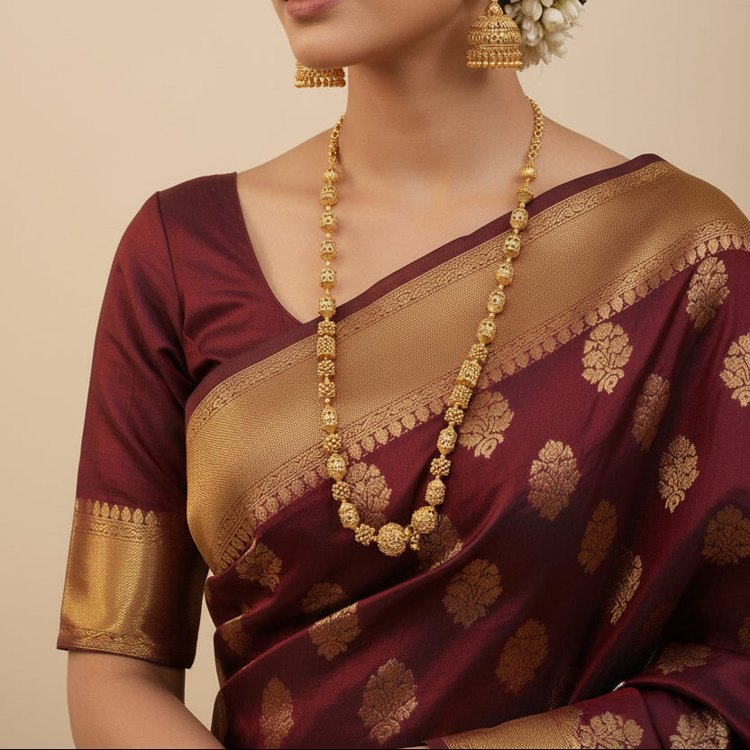 Aarika Gold Beads Necklace Set