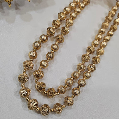 Double layer Gold bead Necklace