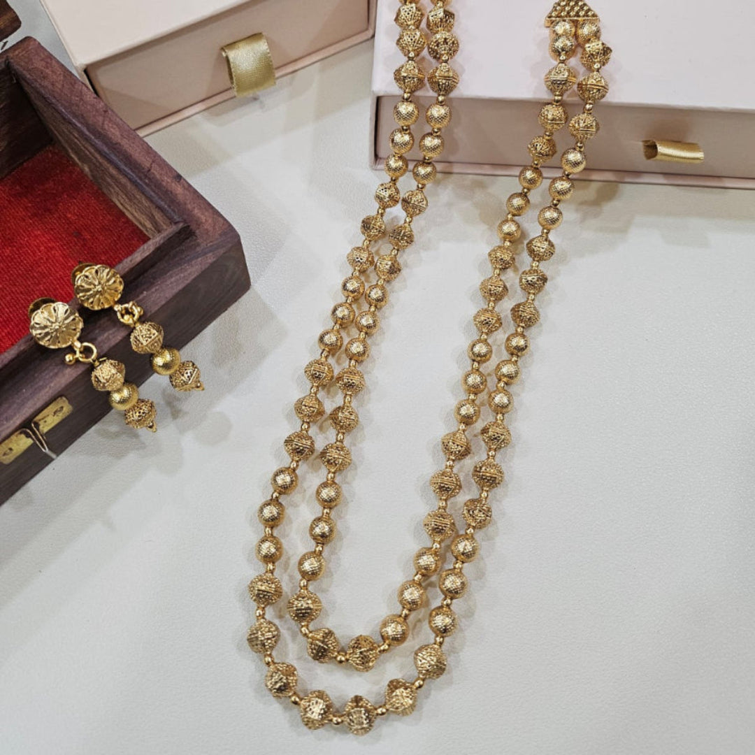 Double layer Gold bead Necklace