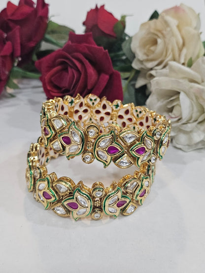 Kundan Lotus Bangle