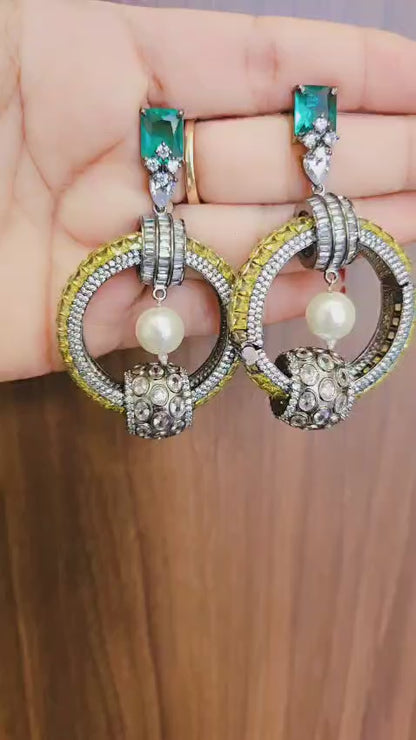 Emerald Orbit Drops Earrings